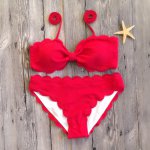 Sexemara Bikini swimsuit women sexy pink black red lace swimwear bathing suit for beachwear beach low waist bikini set 2018