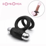 Male Cock Ring Silicone Vibrator Testicular Restraint Time Lasting Penis Ring Vibrators Sex Toys For Couple Clitoral Stimulator