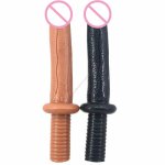 FAAK Unisex With Handle Big Balanus Dildo Woman G-spot Stimulation Male Prostate Massager Anal Plug Adult Products Sex Shop