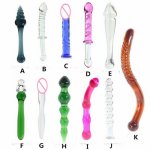 11 Types Unisex Double-end Glass Anal Dildo G-spot Stimulator Prostate Massage Anal Dilator Sex Toy For Lesbian and Gay