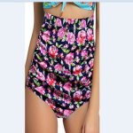 New Ptinting Sexy Floral Women's Bikini High Waist Bottom Thongs Bathing Beachwear Swimwear Bandage
