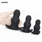 3PCS Silicone Hollow Anal Plug Anus Vagina Peep Prostate Massager Butt Plug Open Expander Anal Dilator Sex Toys For Men Women 