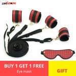 Smspade bdsm Bondage Sex Toys for Couples Slave Restraint Kit Handcuffs/Ankle Cuffs Adult Games Sexy Shop Send Blindfold as Gift