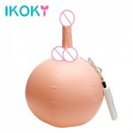 Ikoky, IKOKY Inflatable Dildo Ball Sitting On Vibrator Female Masturbation Fake Penis Artificial Dick Flesh Sex Shop Sex Toys for Women