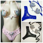  2018venus vacation latest diamond bikini set sexy rhingestone bling stones bathing suit swimsuit push up biquini women swimwear