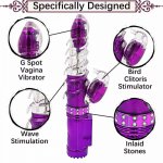 Rechargeable Double Vibrators for Women Rotating Vibrating Clitoris Vagina Rabbit Dildo