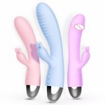Dual Vibration Rabbit Vibrator Female Breast Massage Clitoris Stimulation G-spot Vibrator Adults Sex Toys For Woman Masturbation