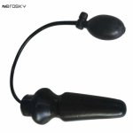 Zerosky Black Inflatable Anal Plug Expandable Butt Plug With Pump Adult Products Silicone Sex Toys for Women Men