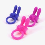 Elastic Delay Cock Ring Rabbit Vibrating Sex Products Vibrator Delay Premature Ejaculation Massager Lock Fine Sex Toys for Men