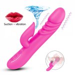 Multi-speed G Spot Sucking Vibrator USB Charge Oral Clitoris Stimulator Rabbit Vibrator Big Dildos Erotic Sex Products for Women