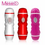 Meselo Dual Head Channel Male Masturbator 10 Speeds Vibrator For Man Penis Trainer Vagina Real Pussy Anal Gay Sex Toys For Men