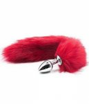 Long fox tail anal plug (red)