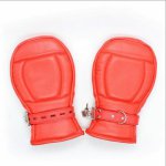Adult sex toys Lockable Padded tied with sponge Bondage Mitts Sex Toy handcuffs for sex Dog Paw Palm  Lockable leather Gloves