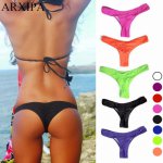 ARXIPA 2018 Women's Swimming Trunks Ruch Bikini Bottom Thong Swimsuit Panties Sexy Beach Shorts Plus Size Brazilian 3XL 4XL 5XL