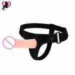 Hollow Strap on Dildo Vibrator for Men Erection Aids Sex Toys for Gay Strapon Penis Sleeve Sex Toy for Men