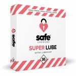 Safe, Prezerwatywy mocno nawilżane - Safe Super Lube Condoms Extra Lubricant  36szt