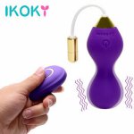 IKOKY Ben Wa Ball Vibrating Egg Vaginal Tight Exercise Wireless Remote Control Sex Toys for Women Vibrator Kegel Ball