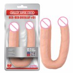 Ins, Realistic Feel Phthalate Faked Double Dildo Lesbian Masturbation Penis With Veins Double-end Wand Vagina Stimulators Bullet Eggs