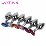 Ikoky, VATINE Diamond Sex Toys for Women Men Gay Stainless Steel Metal Butt Plug Anal Plug Bead IKOKY Adult Product