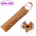 Man nuo Reusable Penis Sleeve For Men Dildo Penis Enhancer Male Extender Sex Toys for Men Adult Lasting Product Penis Ring