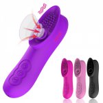 Clit Sucking Vibrator Pussy Pump Vagina Vibrator Clitoris Licking Tongue Nipple Stimulator Masturbator 10mode Sex Toys for Women