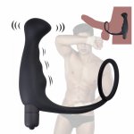 Male Anal Vibrator 10 Speeds Silicone Massager With Ring Stimulator Prostate Gay Anal Butt Plug Erotic Adult Sexo Toys For Men 