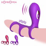 Silicone 3-ring Vibrating Penisring Ejaculation Delay Cockring Vibrator Clitoris Stimulator Adult Couple Sex Toys for Men Male