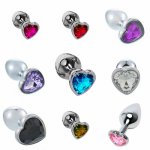Mini Size Heart Shaped Stainless Steel Crystal Anal Plug Jewelry Butt Plug Anal Sex Toys for Couples Jewelry Crystal Dildo 