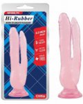 Hi Rubber 8.0 Inch Double Dildo Pink