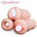 Real Male Vagina Masturbator Realistic Soft Silicone Mouth Oral Vaginal Pussy Anal Ass Masturbation Cup Adult Sex Toys for Men