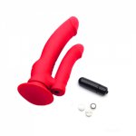 MQFORU Silicone Double Dildo Vibrator Anal Stimulator Vagina Clitoris Massager Adult Sex Toys For Woman Lesbian Gay Masturbator