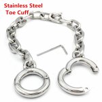 Stainless Steel Toes Ring Cuff Fetter Shackles Restraint Chain Locking Lock Fetish BDSM bondage Adult Sex Toys for Women Man