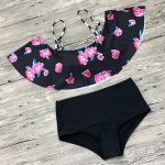 TOKITIND High Waist Swimwear Women Swimsuit Bikini 2017 Brazilian Print Bikinis Set Sexy Bandeau Bathing Suits Push Up Beach