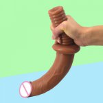 Faak, FAAK long silicone dildo realistic penis with handle big anal dildo butt plug sex products for man women masturbator