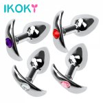 Ikoky, IKOKY Metal Anal Plug Crystal Jewelry Butt Stimulation Sex Toys for Women Men Prostate Massager Butt Plug Adult Products