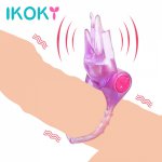 Ikoky, IKOKY Cock Ring Vibrators Sex Toys for Men Clitoris Stimulate Male Chastity Device Delay Ejaculation Vibrating Penis Rings