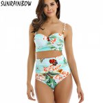 SUNRAINBOW 2019 Sexy Brazilian Bikinis Swimsuit Female Retro Halter Swimwear Women Bikini Set Bathing Suits Beach Wear Biquini