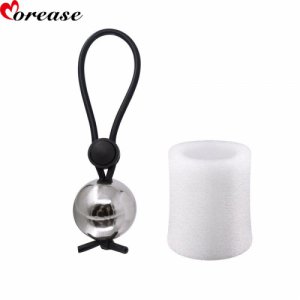 Morease Penis Gravity Metal Ball Tensioner Heavy Ring For Male Sex Toy Enlarge Dildo Delay Ejaculation Exercise Weight Ring 