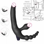2018 New Vibrating Strapless Large Egg & Bullet Silicone Strap-on Sex Dildo Toy for Women Big Dildo Anal Plug Sex Game Gay Toy