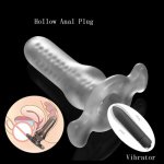 Penis Dildo Vibrator Bullet Butt Plug Anal Sex Toys For Men Woman Gay Hollow Anal Plug Prostate Stimulator Vibrating Masturbator