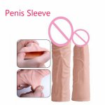 Super Realistic Penis Extender Enlargement Reusable Sleeve Sex Products Reusable Silicone Dildo Penis Condom Sex Toys for Men