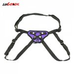 SMSPADE bdsm Sex Adult Games Satin Strap on Dildo For Women Strap on Harness Sex Toys With 3 Cock rings Adult Sex Toys bdsm Toys
