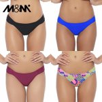M&M Women Sexy Bikini Bottom Swimsuit 2017 Summer Swim Pants Solid Swimwear Low Waist Bikini Set Ruched Print Swim Briefs B606
