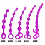 Butt Plug Long Soft Rubber Anal Beads Anal PlugSex toys Orgasm Vaginal Clit Women Stimulator Pull Ring Ball Toys for Women 