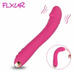 FLXUR 10 Modes Soft Dildo Vibrators for Women Clit Stimulator Female Magic Wand Vaginal Vibrator Masturbator Sex Toys for Woman