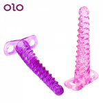 OLO Long Anal Plug G-spot Butt Plugs Jelly Screw Texture Prostate Massager Silicone Sex Toys for Woman Men Gay