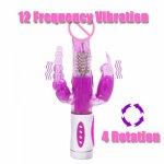 Triple Pleasure Rabbit Vibrator Anal Stimulator Sex Products Vibrating Rotating Dildo Vibrators Erotic Adult Sex Toys for Woman