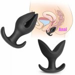 Silicone V Type Opening Anal Plug Anus Dilator Buttplug Anal Prostate Massager G-spot Masturbation Stimulator Sex Toys for Woman