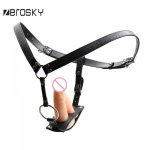Zerosky, Zerosky Women lesbian strapless strapon realistic dildos anal penis adult sex toys leather harness strap on dildo for women