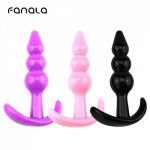 FanaLa Mini Triple Beads Anal Stimulation Plug Erotic Women Masturbator Vaginal Balls Beginner's Anal Bliss Sex Toys for Man